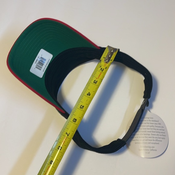 🆕 Bones Bearings Black and Red Snap Back Adjustable Visor Hat - Picture 5 of 7